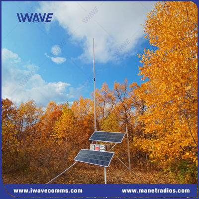 comprar Potencia de transmisión 25W 50W bajo petición Estación base de banda estrecha RF de malla solar VHF UHF con duración de la batería de 24 horas Fabricación en línea